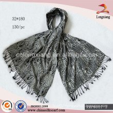 Hot Zebra-stripe Jacquard Pashmina shawl